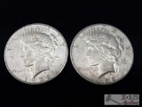 Two 1922-D Silver Peace Dollars