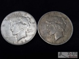 Two 1922-D Silver Peace Dollars
