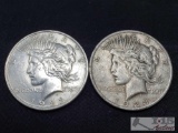 Two 1923 Silver Peace Dollars