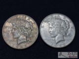 Two 1923-S Silver Peace Dollars