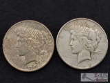 1925-P and 1928-S Silver Peace Dollars