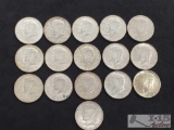 16 1964 Kennedy Half Dollars, Various Mints, 199g