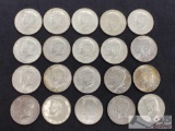 20 1964 Kennedy Half Dollars, Various Mints, 250g