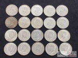1963-D Franklin Half Dollar and 19 1964 Kennedy Half Dollars, Various Mints, 250g