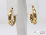 Pair of 18k Gold Hoop Earrings, 2.9g