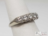 14k White Gold Ring with Four 1/8ct Diamonds, 2.7