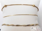 Three 14k Gold Bracelets