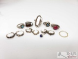 Assorted Silver Earrings and Rings