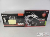 Corsair H100i Fan and MSI Twin Frozr Gaming Graphics Card, New in Box