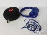 Blue Beats Solo Headphones with Case