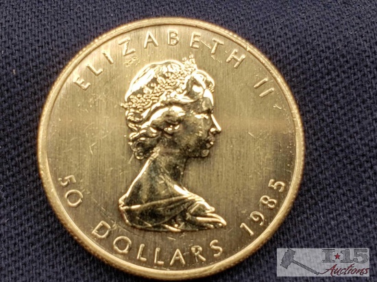 1985 $50 Maple Leaf 1oz. Fine Gold Coin