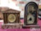 2 Vintage Clocks, 1 Wood and 1 Stone