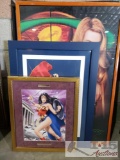 2 Lithographs of Comic Heros, Wonder Woman Certificates of Authenticity
