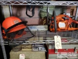 Husqvarna 450 Rancher X-Torq gas Chainsaw, Husqvarna Hardhat with Face screen and ear Protection