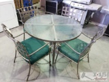 Patio Glass Table and 4 Chairs