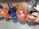 4 Buckets with Tools, Husky Bag, Painter Tools, Wooden Dolly, Screen amd More...