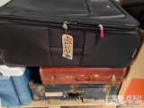 5 Suitcases, Vintage Leather Samsonite, Swiss Gear, Coleman, Embark, 2 Duffle Bags, Adidas, Puma