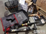Misc. Box with New Oster Blender, Raptor Bike Pump, Shovel, Certified Federal Backpack and more...