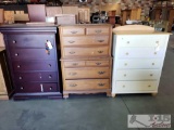 3 Chest of Drawers, White (Ethan Allen), Cherry (New Classic Home Furnishings)