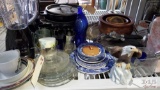 Misc Glassware, Two Blenders, Pots and More