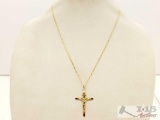 14k Gold Necklace with Religious Pendant 3.5g