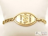 14k Bracelet 16.8g, Engraved Symbol & 
