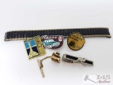 Watch Band, Tie Pin and Clip, and Three Pins