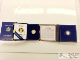 1989-P Saint Gaudens 1/10oz Fine Gold Coin, 2003 Saint Gaudens 1/10oz Fine Gold Coin