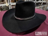 John B Stetson Company Black 4x Beaver Cowboy Hat Size 7 1/2
