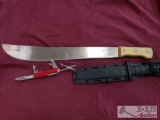 Swiss Army Knife, Ka-Bar Knife with Sheath and Machete