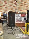 2- 8 Foot System Pro LS-2 Deluxe Light Stands, 1 Guitar Stand