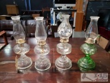 4 Glass Hurricane Oil Lamps 18