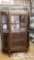 Antique Curved Display Cabinet (Tiger oak) with Key