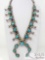 Vintage Sterling Silver with Authentic Turquoise Stones Squash Blossom