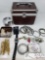 Misc Costume Jewelry with Jewelry Box, Bracelets, Rings, Necklaces, and More