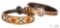Genuine Leather Dog Collar with Beaded Inlay- Small