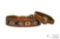 Genuine Leather Dog Collar with Beaded Inlay- Large