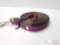 8ft Purple Glitter Overlay Leather Dog Leash
