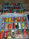 Approx 70 Vintage Lesney Matchbox, Hot Wheels, and Other Small Diecast Cars in Matchbox Case