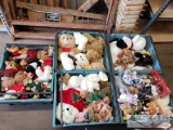 5 Totes of Mixed Stuffed Bears and Animals, Snoopy, Cabbage Patch. Etc...