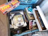 Tote of Sports Illustrated and Other Sports Magazines, Framed Artwork, Fleer Baseball Cards, Books