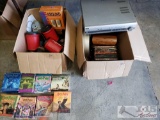 Harry Potter Cd's Unabridged, 2 boxes of electronics, RCA progressive scan and More