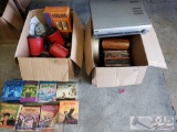 Harry Potter Cd's Unabridged, 2 boxes of electronics, RCA progressive scan and More