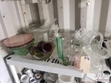 3 Shelves of Glassware, Avon and Royal Duchess China, and More