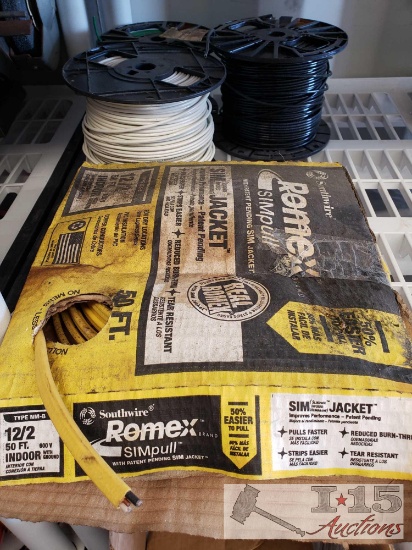3 Spools of Wire and Roll of Romex