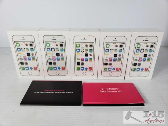 5 iPhone 5S's, T-Mobile 16GB, 3 Gold, 2 Silver