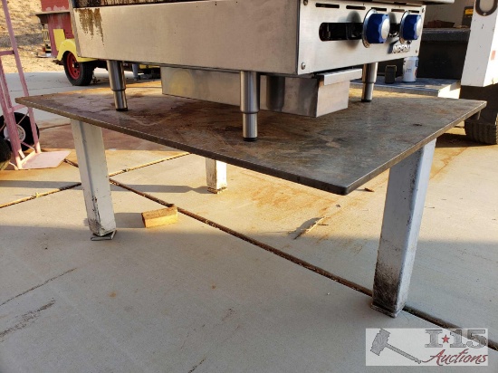 1/2" Steel Plate Work Bench, 3 Legs with Adjusters
