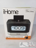 iHome iPhone/iPod Dock Alarm Clock, New in Box