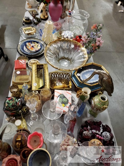 Misc Glass, Candle Holders, Ash Trays, Bowls, Figurines, Plates, and More