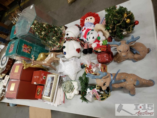 Christmas Decorations, Encased Tree, 2 Boxed Lenox Mug-trees, 2 Boxed Santa of the World, and More..